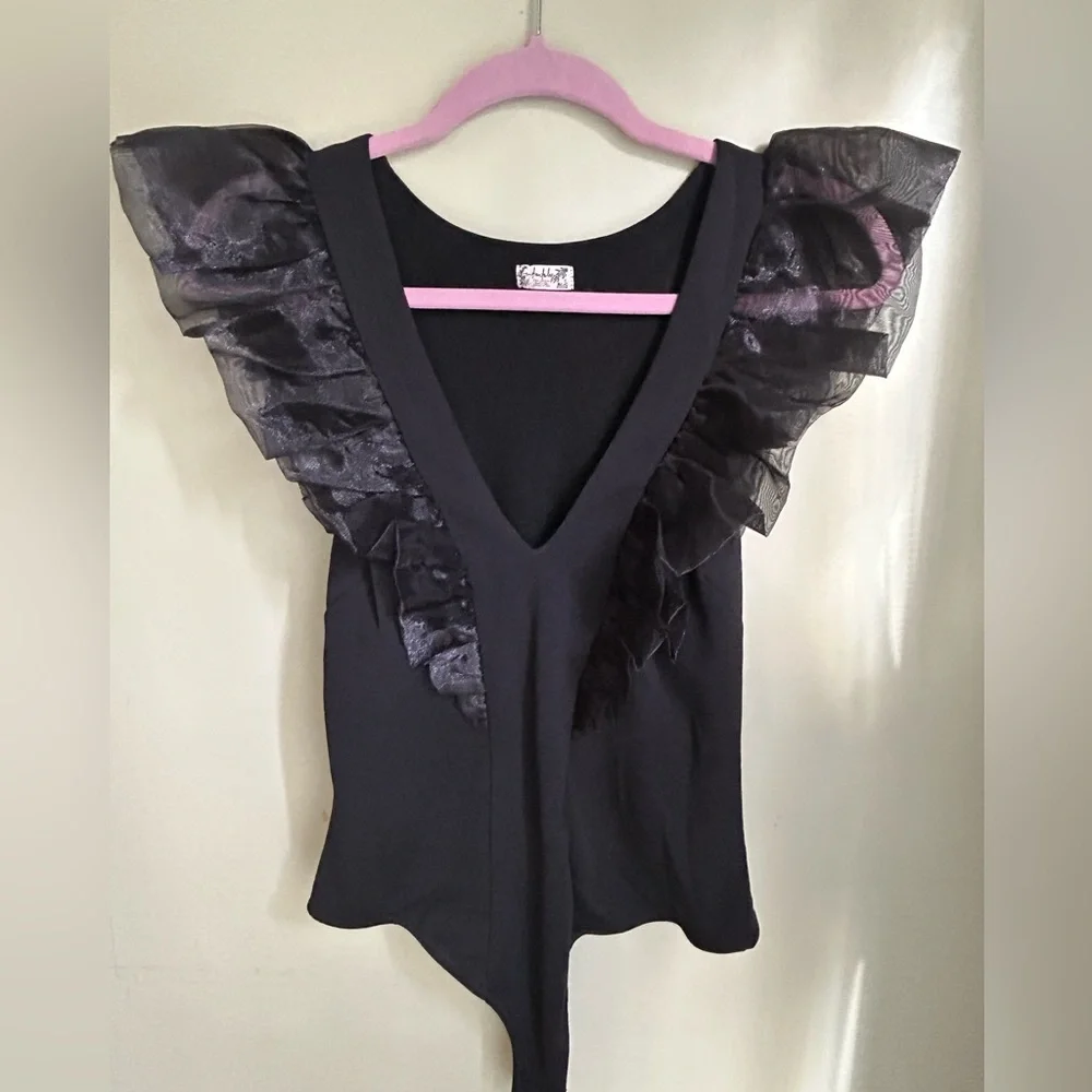 Free People Paper Planes Bodysuit in Black. Size M. - Picture 4 of 14